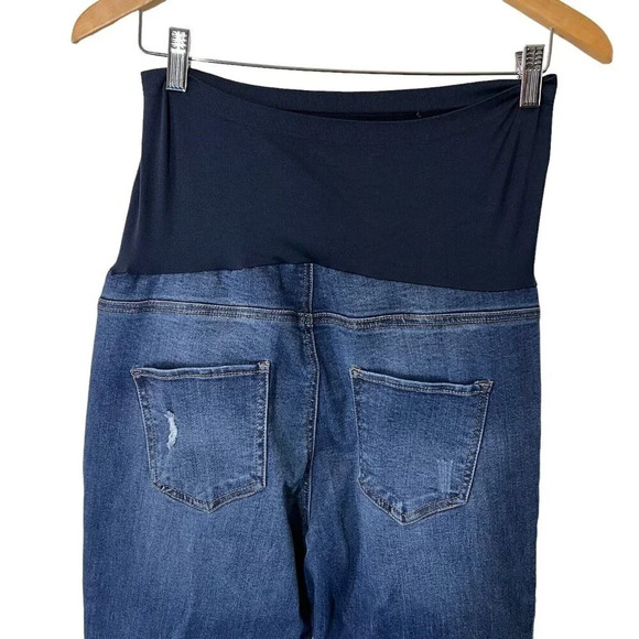 Time and Tru Maternity Jeans Size Medium 8/10 Distressed Skinny Cropped Denim - Picture 6 of 7